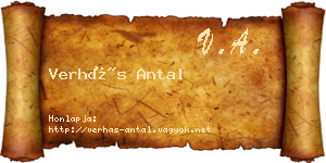 Verhás Antal névjegykártya